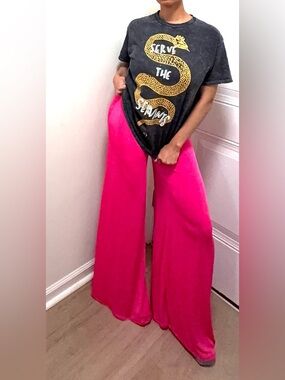 Pink Slinky wide leg pants 1 Left!